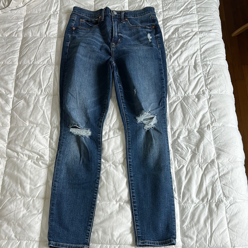 Classic Blue Distressed Women's Jeans